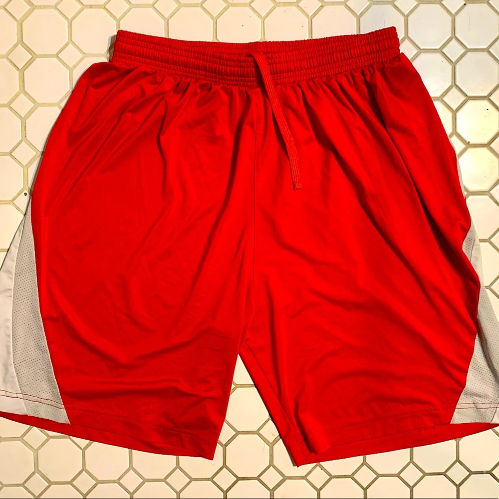 Red basketball shorts